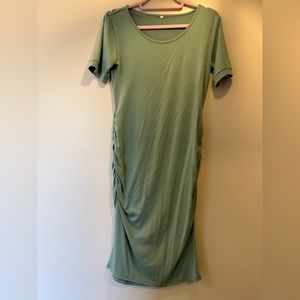 Sage green maternity midi dress -Size Medium